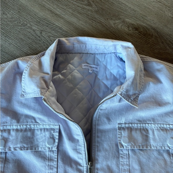 Good American Lilac Purple Full Zip Chore Jacket Canvas Shirt Bomber Collared - Picture 5 of 9